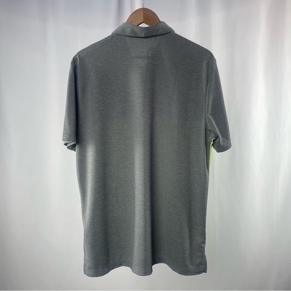 Adidas Short Sleeve Polo‎ Shirt in Neon Green Grey Size Large - Picture 3 of 4